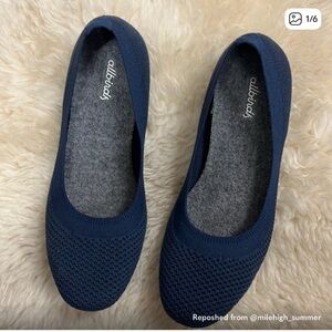 AllBirds Navy Woven Flats 7.5